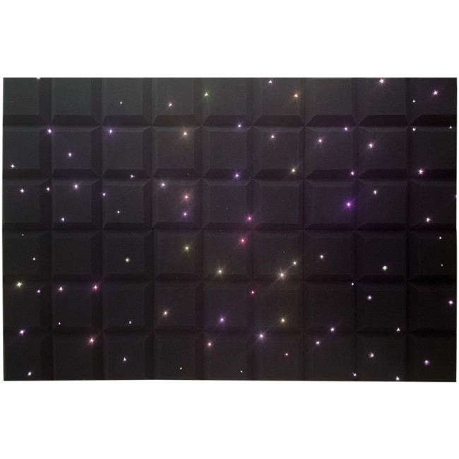 Six StarEFX Sound Proof Foam Panels mounted in a 2x3 arrangement, showcasing the stunning starlight effect.